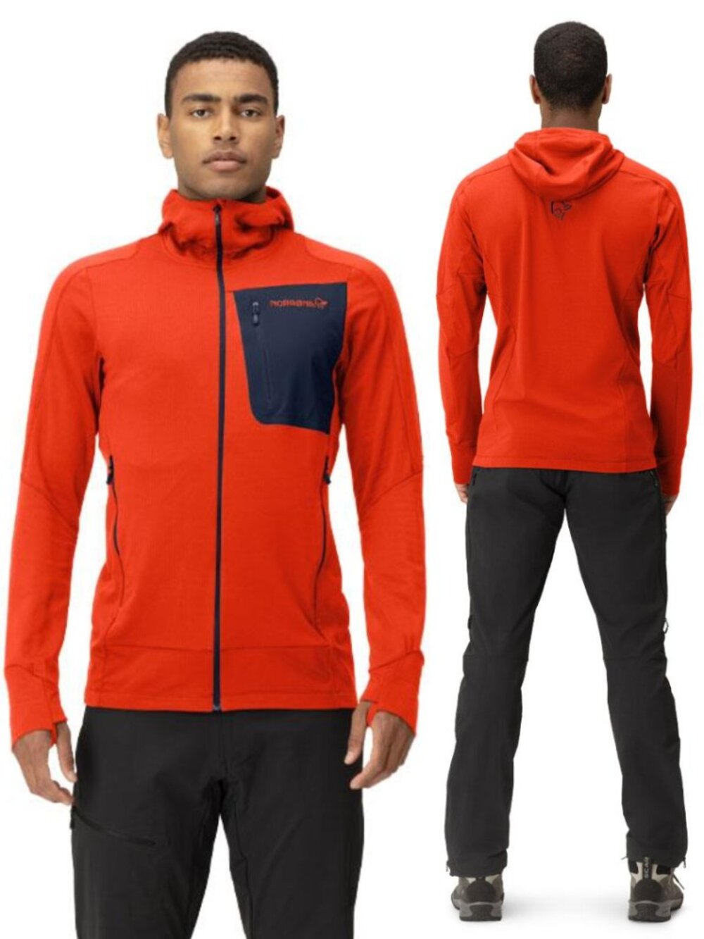Norrona Orange Falketind Power Grid Hooded Jacket